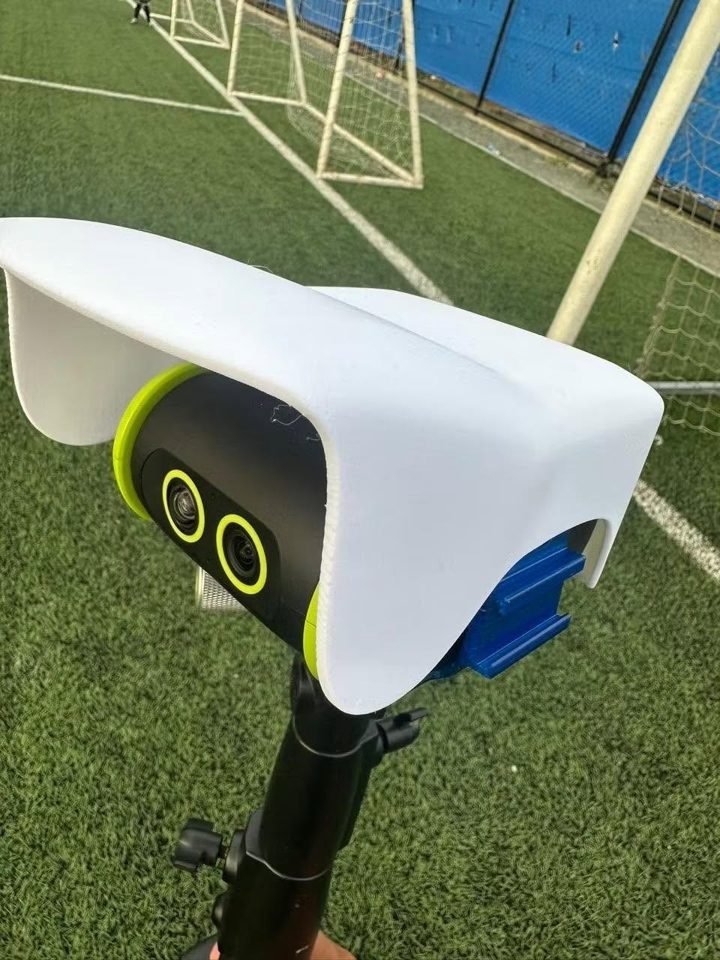 Printed camera holder installed on its matching equipment